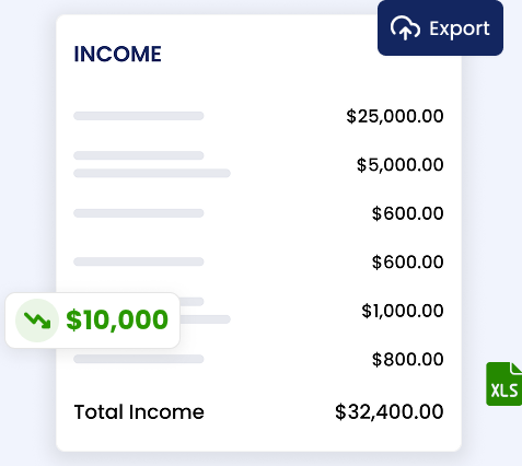 Income statement export mockup