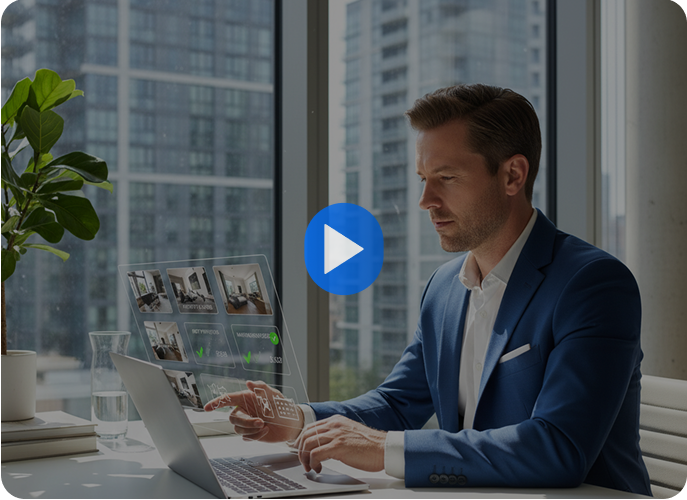 Property manager reviewing signed applications