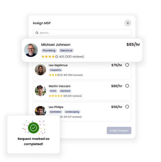 Maintenance coordination mockup