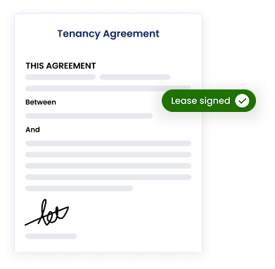 Signed tenancy agreement with lease signed confirmation