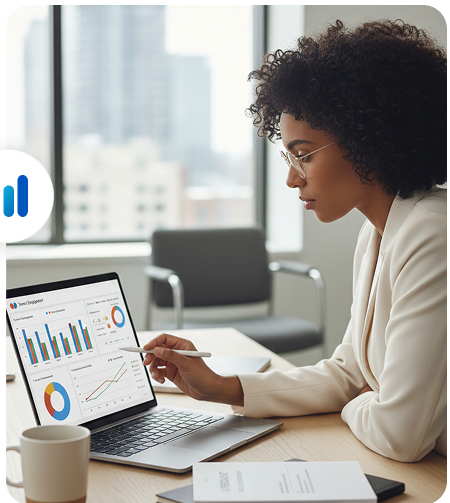 Analyst reviewing listing engagement metrics